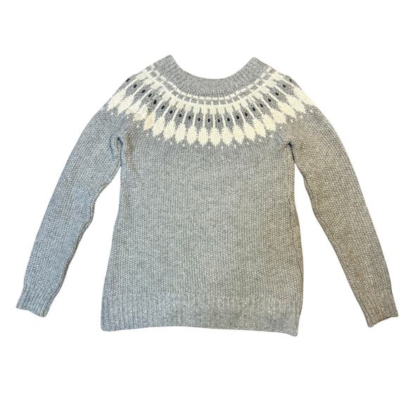 Ruff Hewn Fair Isle Crew Wool Blend Sweater Grey Size M - Picture 5 of 6